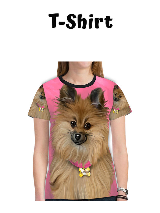 Add Your PERSONALIZED PET Painting Portrait on All Over Print Mesh Women's T-shirt