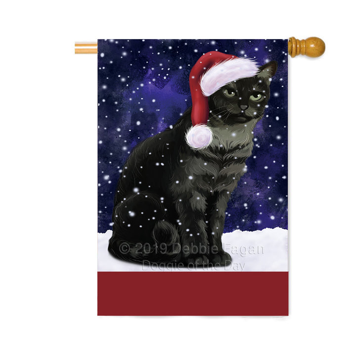 Personalized Let It Snow Happy Holidays Tabby Cat Custom House Flag FLG-DOTD-A62519