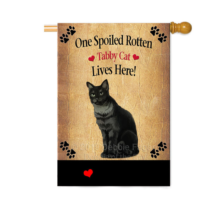 Personalized Spoiled Rotten Tabby Cat Custom House Flag FLG-DOTD-A63342