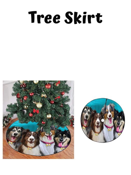 Add Your PERSONALIZED PET Painting Portrait on Tree Skirt