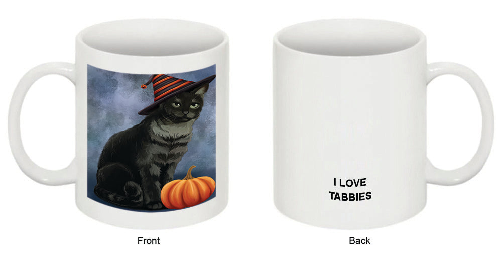Happy Halloween Tabbie Cat Wearing Witch Hat with Pumpkin Coffee Mug MUG50216