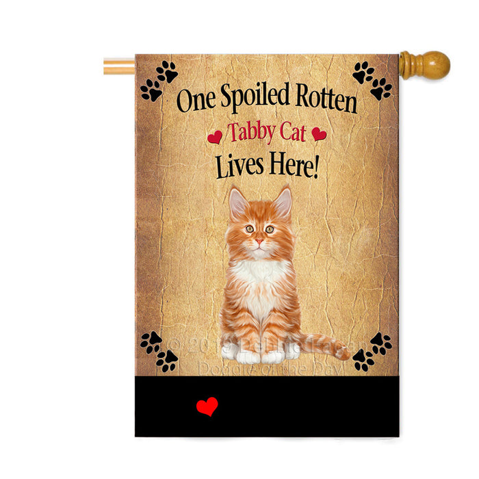 Personalized Spoiled Rotten Tabby Cat Custom House Flag FLG-DOTD-A63343