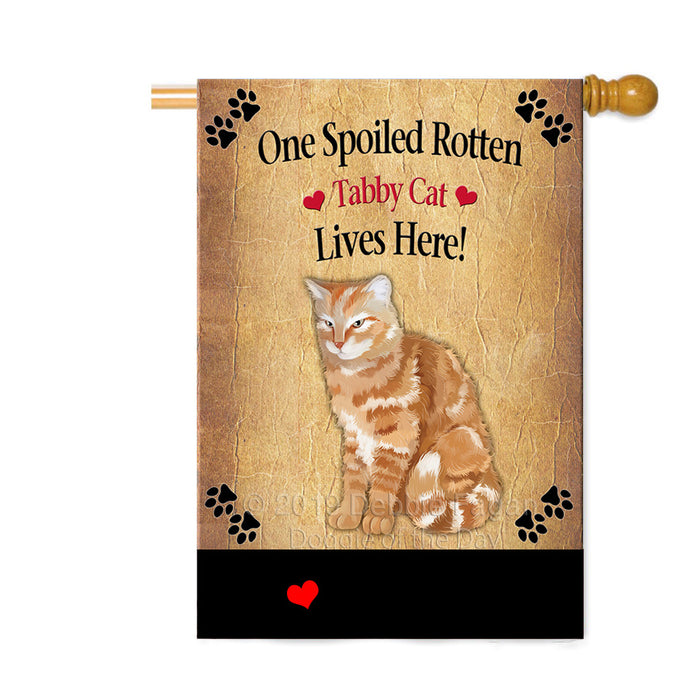 Personalized Spoiled Rotten Tabby Cat Custom House Flag FLG-DOTD-A63344