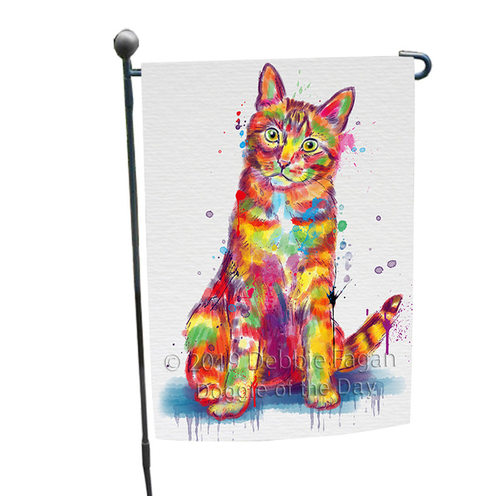 Watercolor Tabby Orange Cat Garden Flag GFLG66130