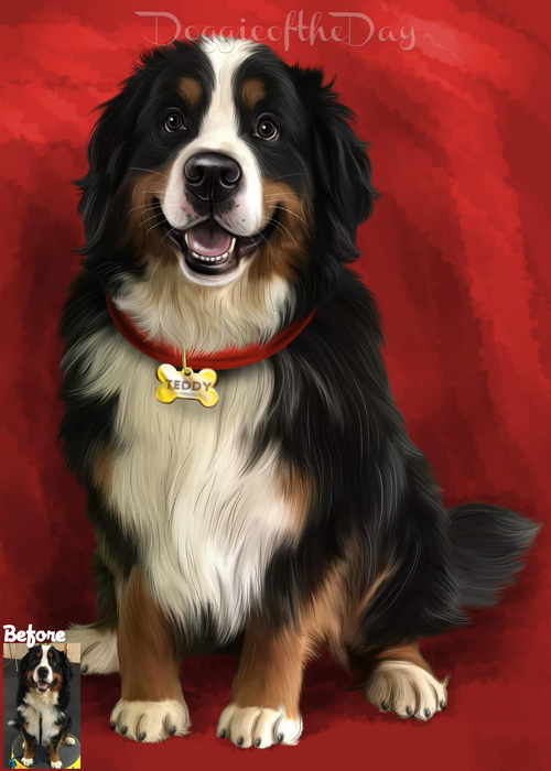 Digital Painting PERSONALIZED PET PORTRAIT! Custom Pet Dog or Cat Art