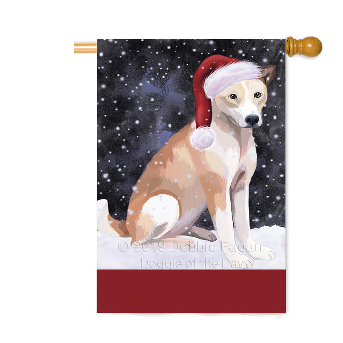 Personalized Let It Snow Happy Holidays Telomian Dog Custom House Flag FLG-DOTD-A62521