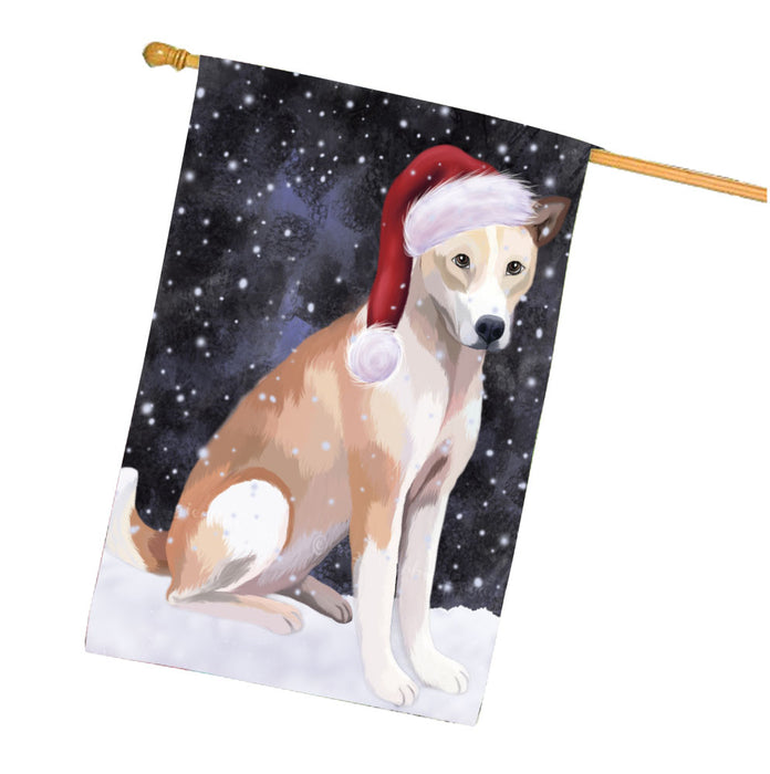 Christmas Let it Snow Telomian Dog House Flag Outdoor Decorative Double Sided Pet Portrait Weather Resistant Premium Quality Animal Printed Home Decorative Flags 100% Polyester FLG67921