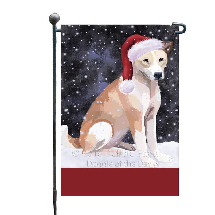 Personalized Let It Snow Happy Holidays Telomian Dog Custom Garden Flags GFLG-DOTD-A62465