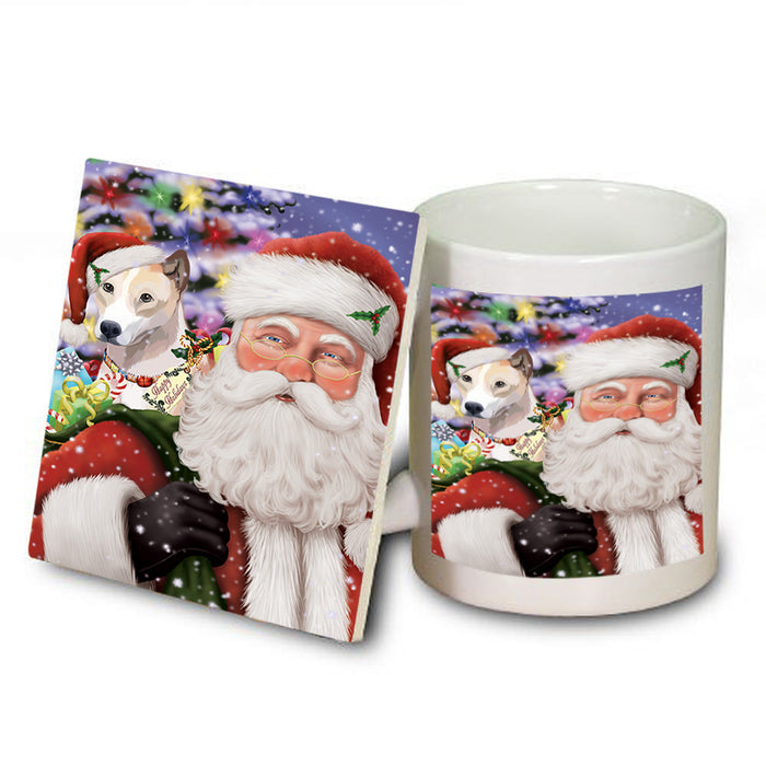 Santa Carrying Telomian Dog and Christmas Presents Mug and Coaster Set MUC55531
