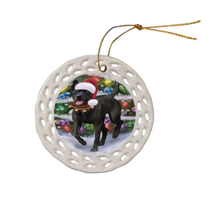 Trotting in the Snow Thai Ridgeback Dog Doily Ornament DPOR58124