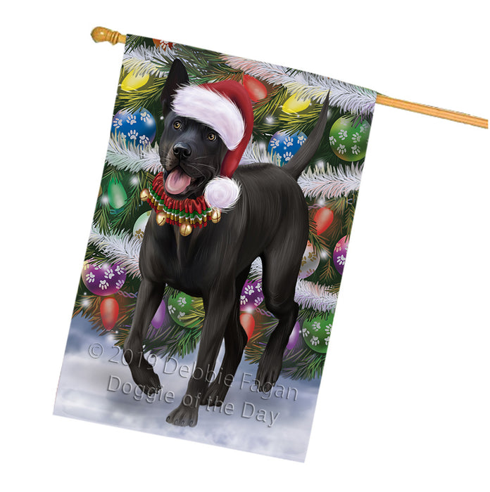 Trotting in the Snow Thai Ridgeback Dog House Flag FLG66156