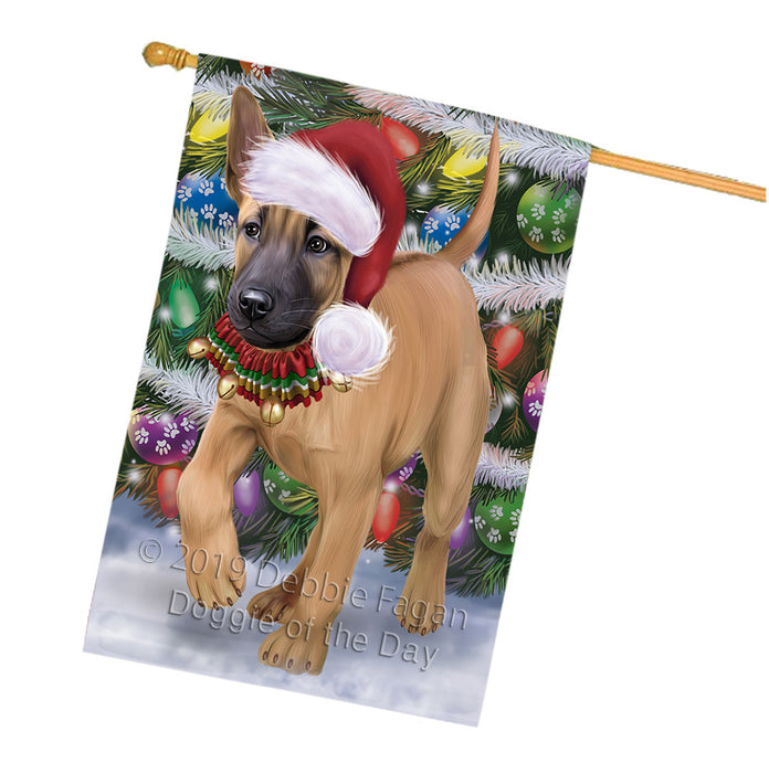 Trotting in the Snow Thai Ridgeback Dog House Flag FLG66158