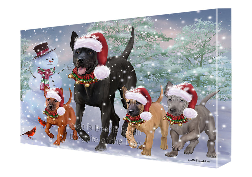 Christmas Running Family Thai Ridgeback Dogs Canvas Print Wall Art Décor CVS141407