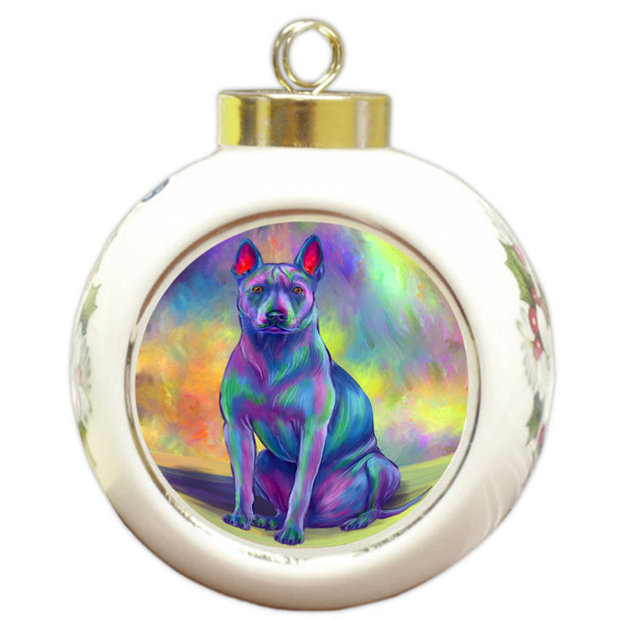 Paradise Wave Thai Ridgeback Dog Round Ball Christmas Ornament RBPOR58747