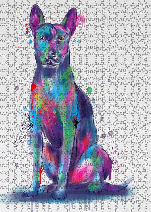 Watercolor Thai Ridgeback Dog Portrait Jigsaw Puzzle for Adults Animal Interlocking Puzzle Game Unique Gift for Dog Lover's