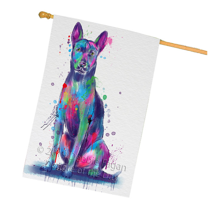 Watercolor Thai Ridgeback Dog House Flag FLG66441