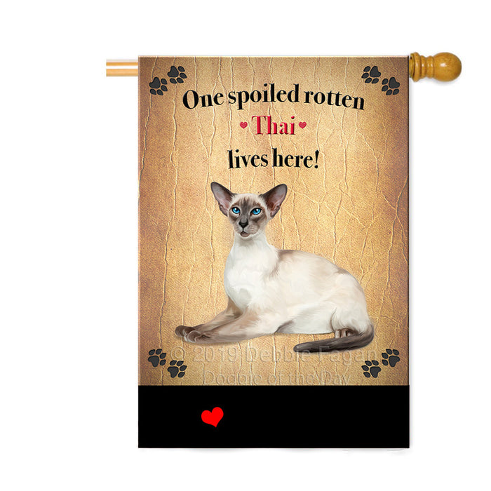 Personalized Spoiled Rotten Thai Siamese Cat Custom House Flag FLG-DOTD-A63348