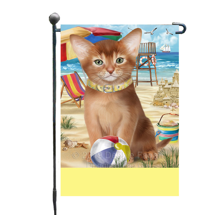 Personalized Pet Friendly Beach Abyssinian Cat Custom Garden Flags GFLG-DOTD-A58218