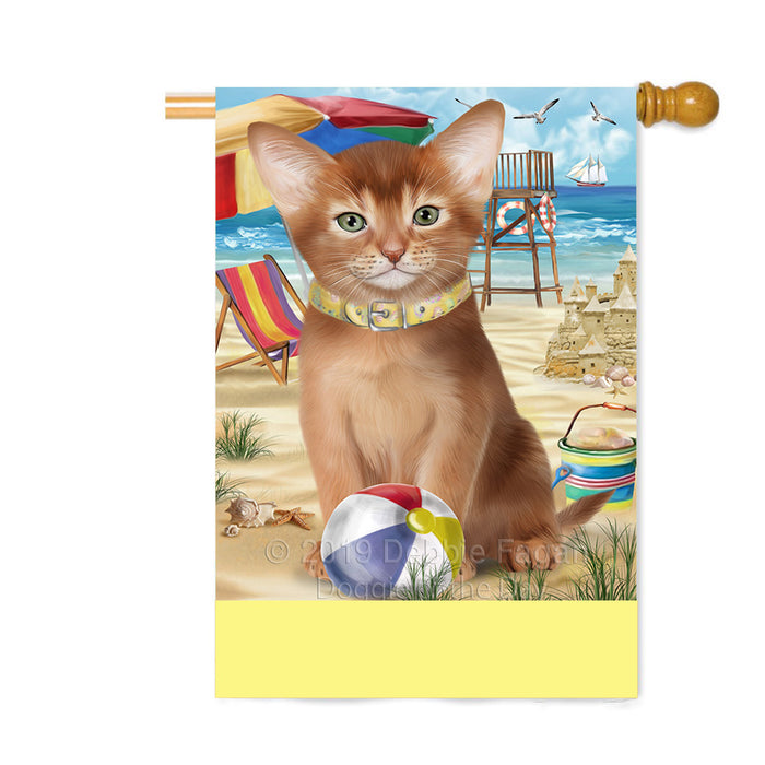 Personalized Pet Friendly Beach Abyssinian Cat Custom House Flag FLG-DOTD-A58274
