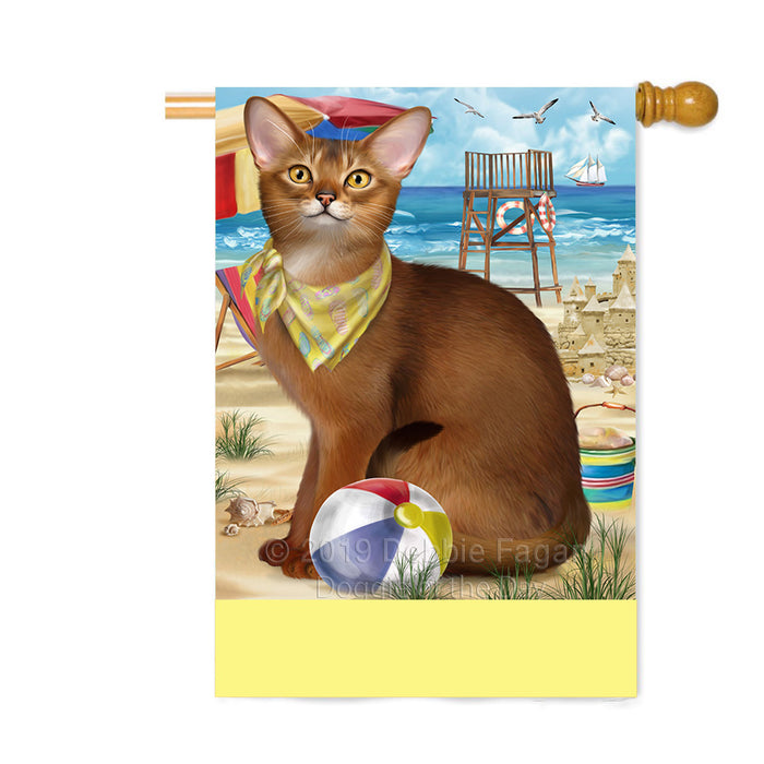 Personalized Pet Friendly Beach Abyssinian Cat Custom House Flag FLG-DOTD-A58275