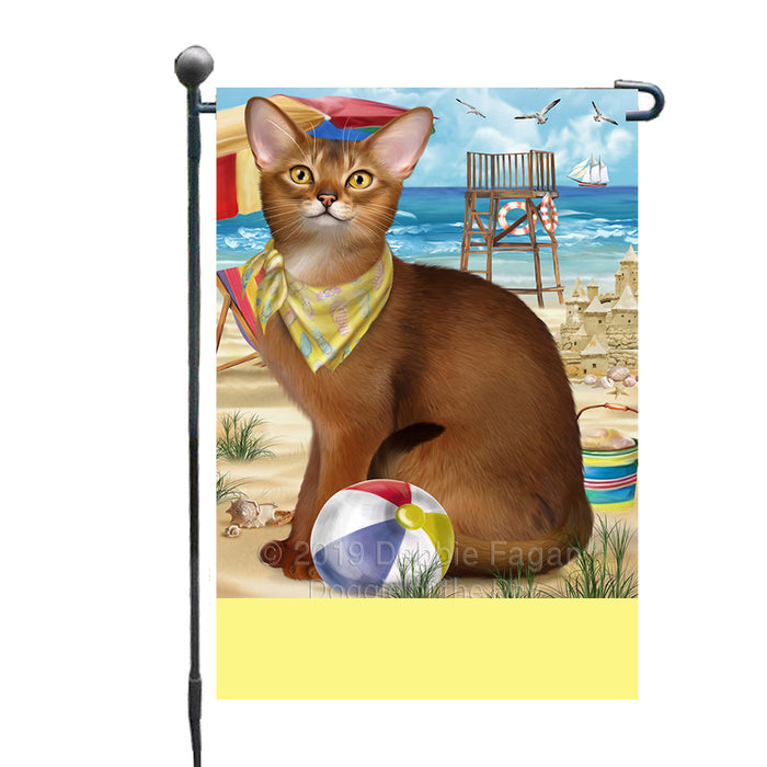 Personalized Pet Friendly Beach Abyssinian Cat Custom Garden Flags GFLG-DOTD-A58219
