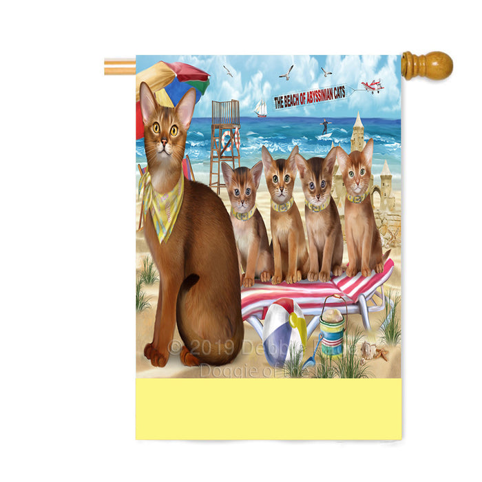 Personalized Pet Friendly Beach Abyssinian Cats Custom House Flag FLG-DOTD-A58273