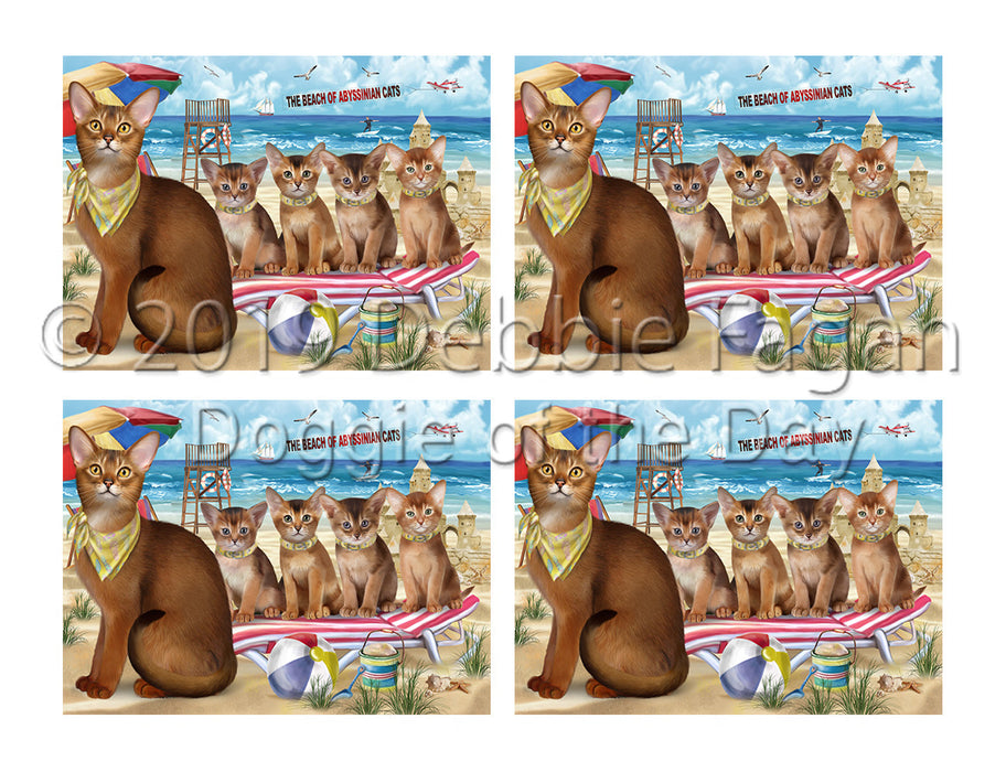 Pet Friendly Beach Abyssinian Cats Placemat