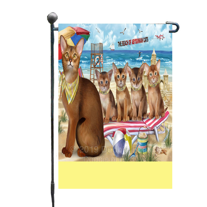 Personalized Pet Friendly Beach Abyssinian Cats Custom Garden Flags GFLG-DOTD-A58217