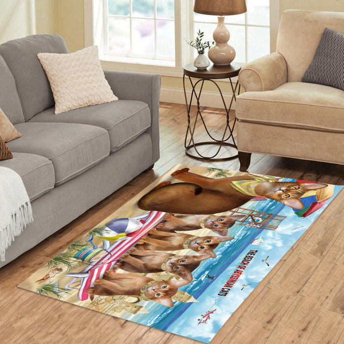 Pet Friendly Beach Abyssinian Cats Area Rug