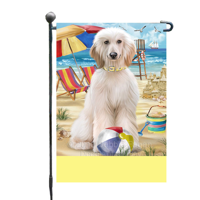 Personalized Pet Friendly Beach Afghan Hound Dog Custom Garden Flags GFLG-DOTD-A58226