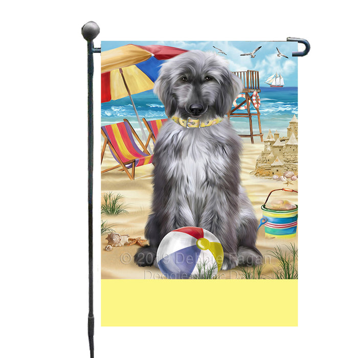Personalized Pet Friendly Beach Afghan Hound Dog Custom Garden Flags GFLG-DOTD-A58227