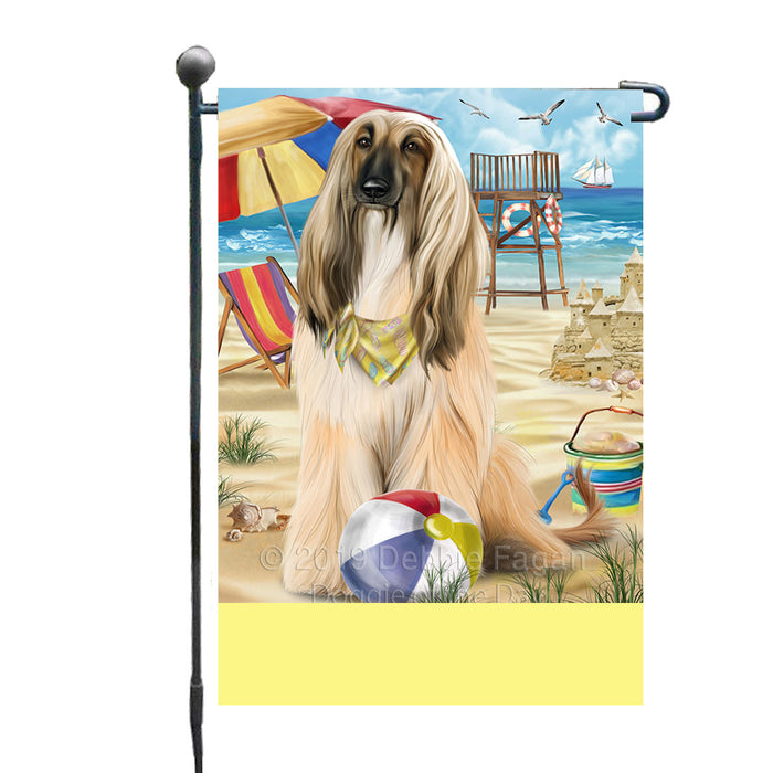 Personalized Pet Friendly Beach Afghan Hound Dog Custom Garden Flags GFLG-DOTD-A58228