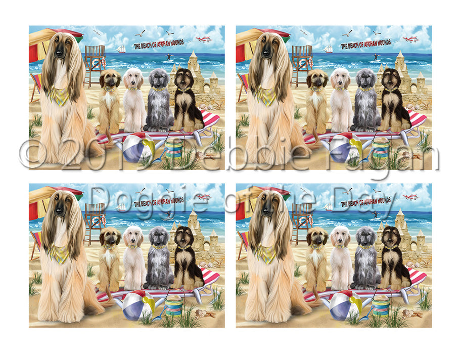 Pet Friendly Beach Afghan Hound Dogs Placemat