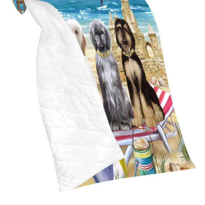 Pet Friendly Beach Afghan Hound Dogs Quilt