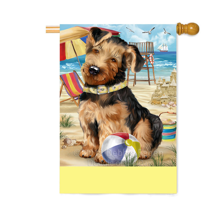 Personalized Pet Friendly Beach Airedale Terrier Dog Custom House Flag FLG-DOTD-A58286
