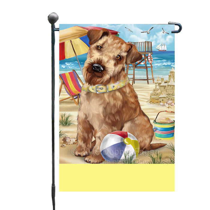 Personalized Pet Friendly Beach Airedale Terrier Dog Custom Garden Flags GFLG-DOTD-A58231