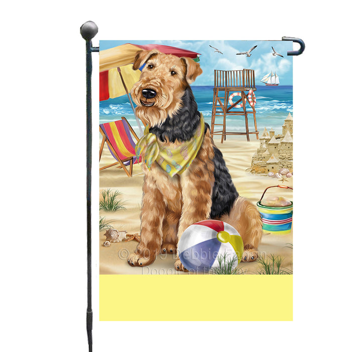 Personalized Pet Friendly Beach Airedale Terrier Dog Custom Garden Flags GFLG-DOTD-A58232