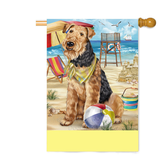 Personalized Pet Friendly Beach Airedale Terrier Dog Custom House Flag FLG-DOTD-A58288
