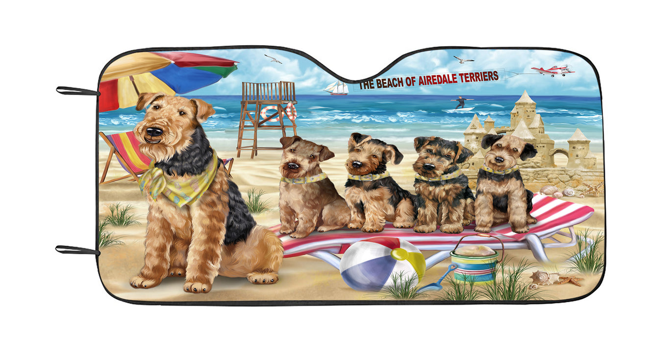 Pet Friendly Beach Airedale Terrier Dogs Car Sun Shade