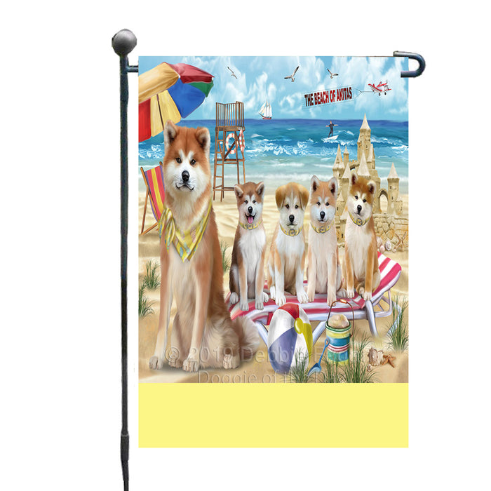Personalized Pet Friendly Beach Akita Dogs Custom Garden Flags GFLG-DOTD-A58233