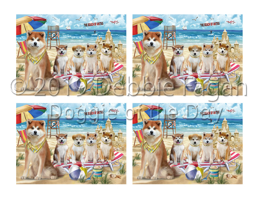 Pet Friendly Beach Akita Dogs Placemat