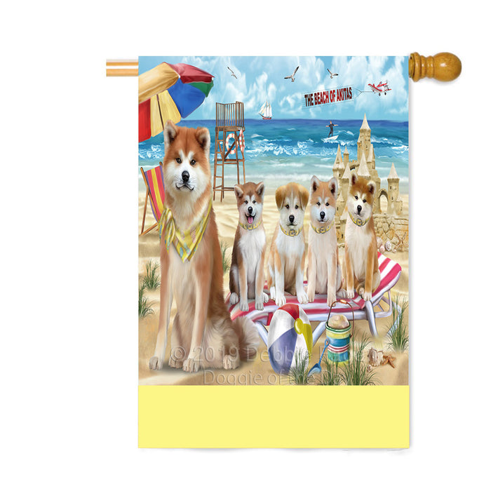 Personalized Pet Friendly Beach Akita Dogs Custom House Flag FLG-DOTD-A58289