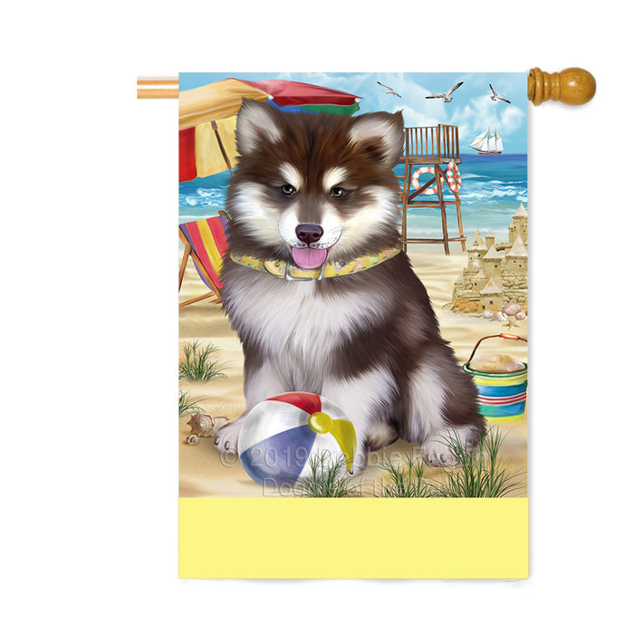 Personalized Pet Friendly Beach Alaskan Malamute Dog Custom House Flag FLG-DOTD-A58293