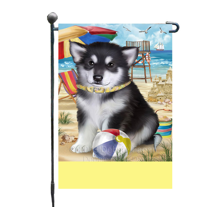 Personalized Pet Friendly Beach Alaskan Malamute Dog Custom Garden Flags GFLG-DOTD-A58239