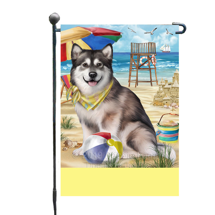Personalized Pet Friendly Beach Alaskan Malamute Dog Custom Garden Flags GFLG-DOTD-A58240
