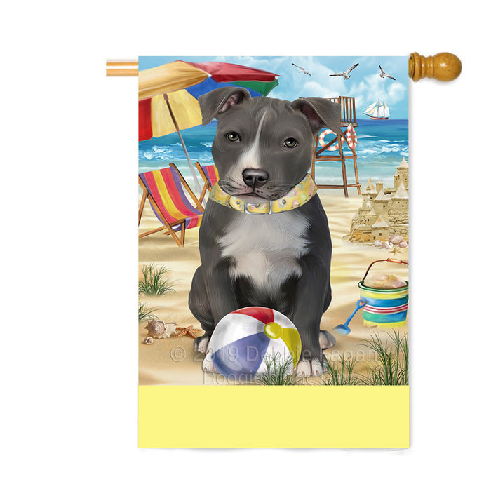 Personalized Pet Friendly Beach American Staffordshire Dog Custom House Flag FLG-DOTD-A58301