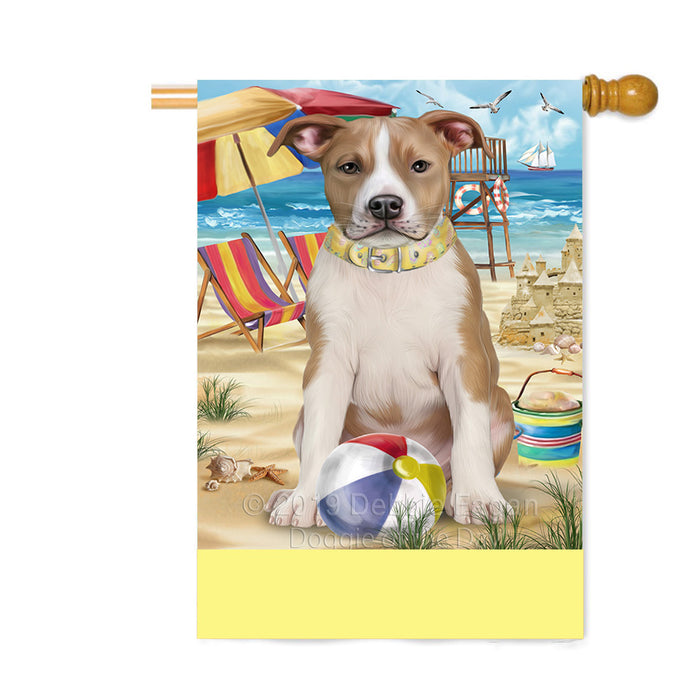 Personalized Pet Friendly Beach American Staffordshire Dog Custom House Flag FLG-DOTD-A58302