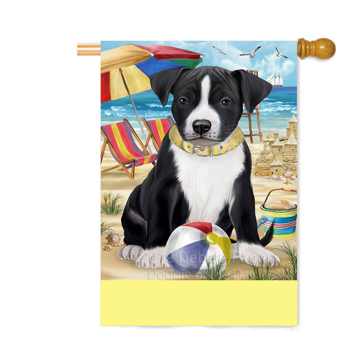 Personalized Pet Friendly Beach American Staffordshire Dog Custom House Flag FLG-DOTD-A58303
