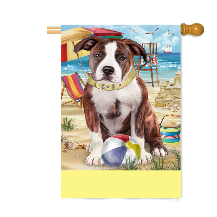 Personalized Pet Friendly Beach American Staffordshire Dog Custom House Flag FLG-DOTD-A58304