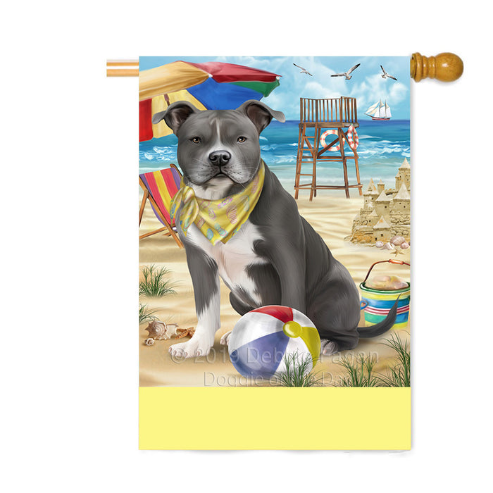 Personalized Pet Friendly Beach American Staffordshire Dog Custom House Flag FLG-DOTD-A58305